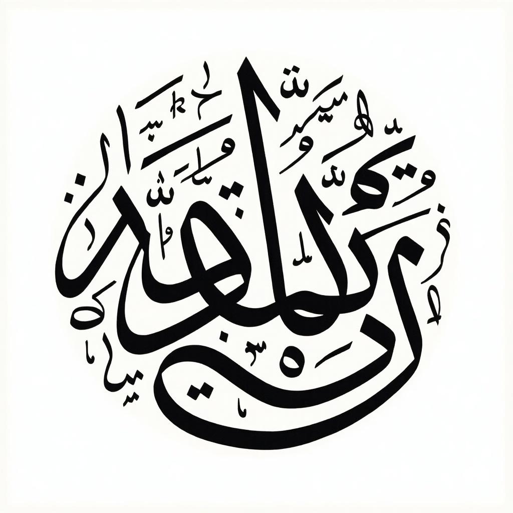 Handwritten Arabic calligraphy of نساء in circular format. Calligraphy features نساء seamlessly integrated into the design.