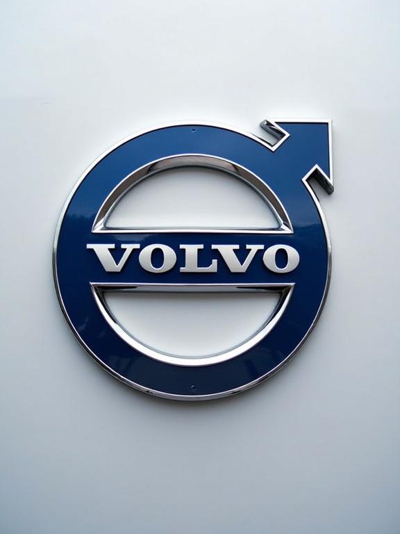 Logo representing the Volvo brand featuring a blue and silver circular design with an upward arrow.