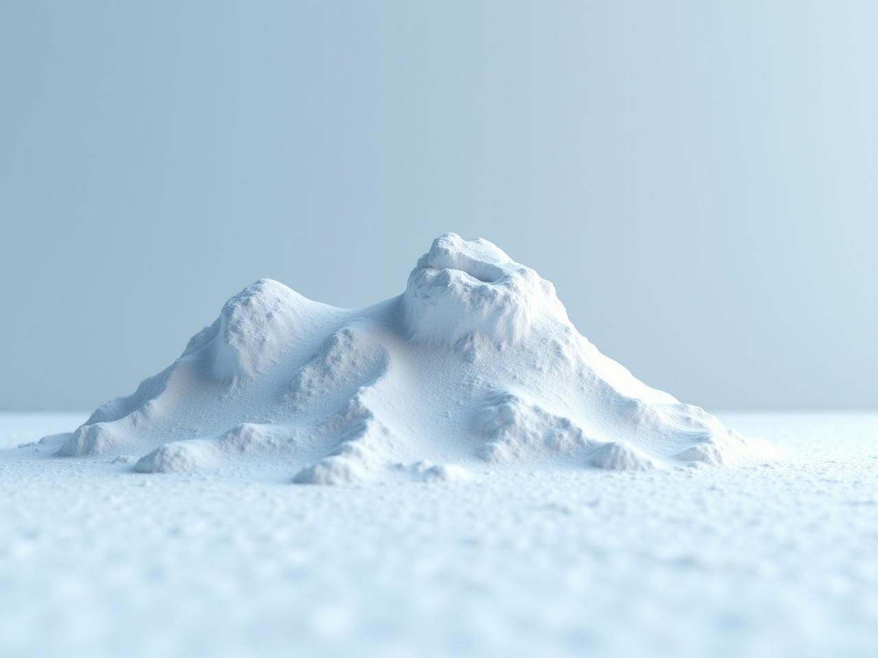 This image features a snowy mountain that is uniquely shaped like a sleeping man. It is covered in pure white snow, creating an eye-catching and serene landscape. The soft, diffused lighting enhances its calming aura, making it an inviting sight. Set against a light blue background, the mountain stands out beautifully. The title 'Machine Learnia' is centered on the mountain, adding a creative touch.