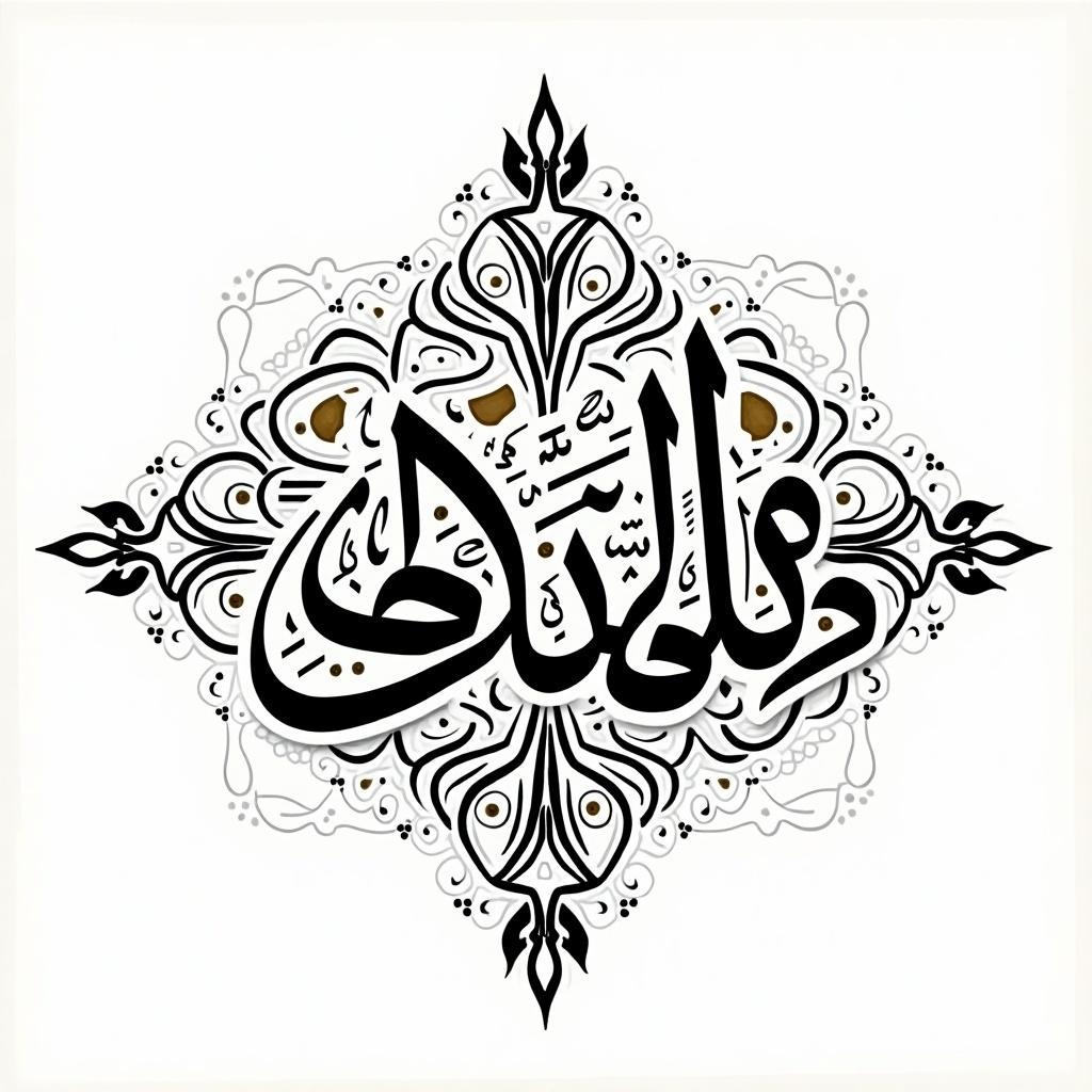 Arabic calligraphy design featuring intricate patterns and the phrase بطولة قوافل قفصة غول إفريقيا. Elegant and decorative layout with traditional motifs.