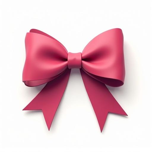 A gothic bow with a 3D cartoon style against a clean white background.