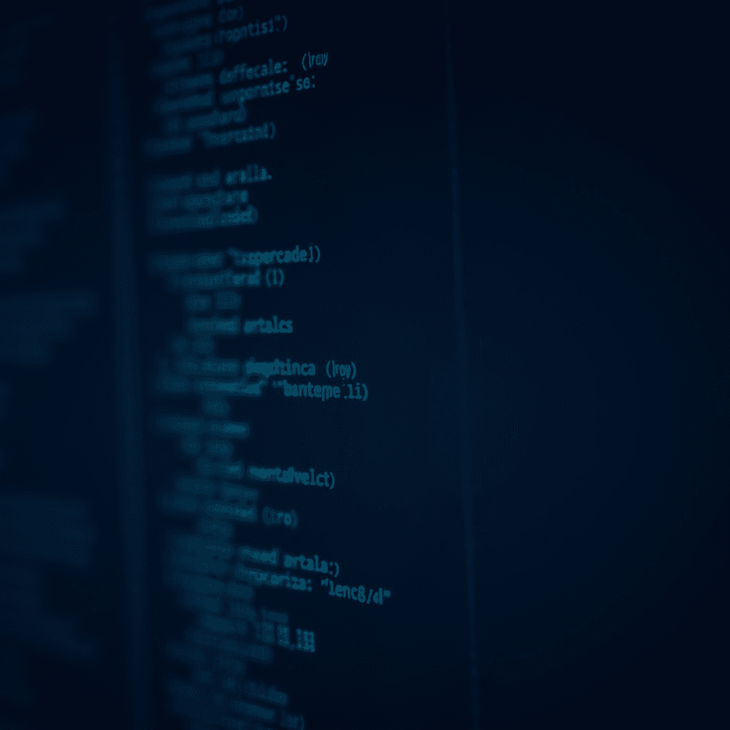 A display of programming code in green text on a blue background, suggesting a software or digital environment.