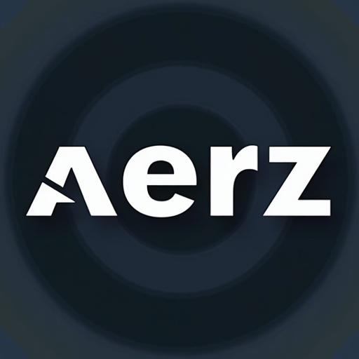 Logo design featuring the letters AERZ in a modern style. Strong and clean typography with a gradient effect from black to red.
