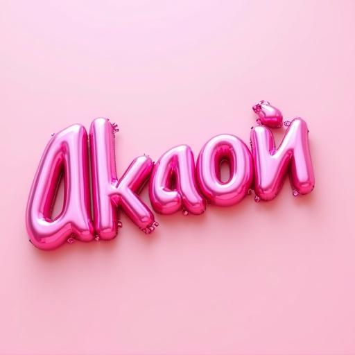 The image conveys the word 'Акции'. The letters are 3D and balloon-like. They are vibrant pink and stand out against a pale pink background. The letters have a reflective and glossy appearance. This creates a bold visual effect.