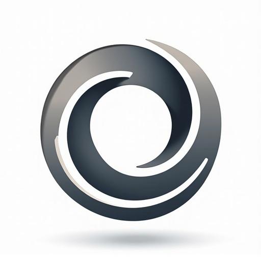 Logo design in circular form representing a logo concept. Modern and abstract style with a swirl pattern. Appropriate for branding and visual identity.