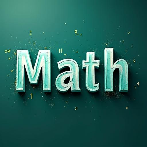 Create an image with the word Math Test. No background. Letters in turquoise or aqua color. Very eye-catching and dynamic styles.