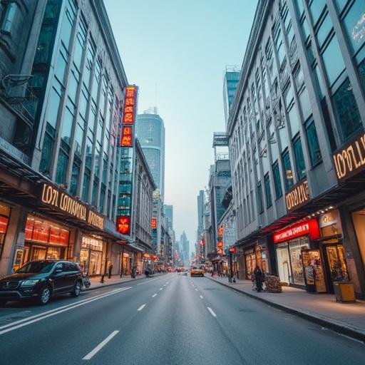Ningde Times Co. positioned among competing businesses in an urban street setting with visible neon signs
