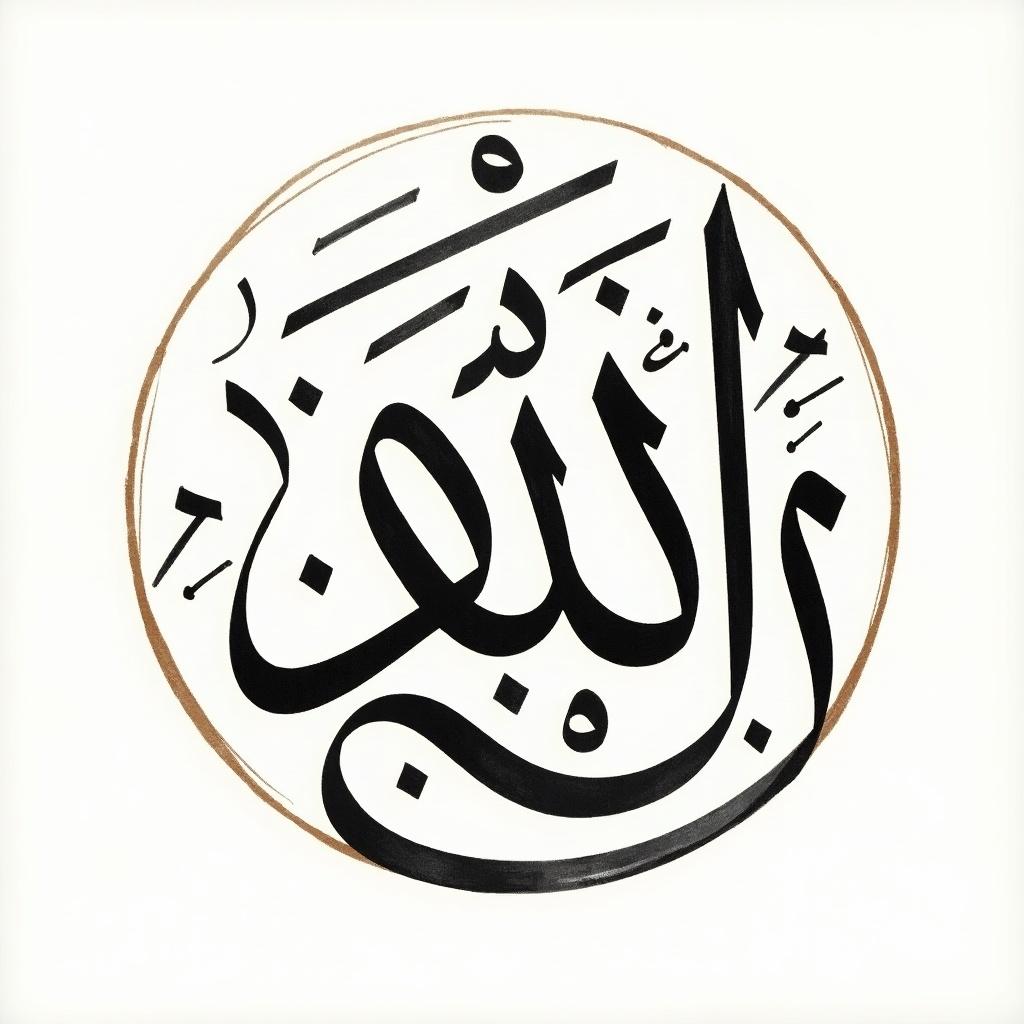 Handwritten calligraphy of the name Feyruz al Daylami created in a circular shape. Elegant black lettering on a white background.