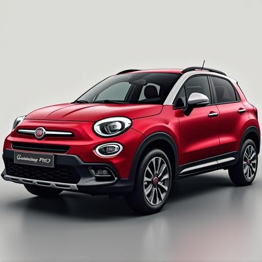 This image shows the new Fiat Panda 2025 in bright red color. The car has a sleek design with modern features. It showcases a stylish look suitable for urban driving.