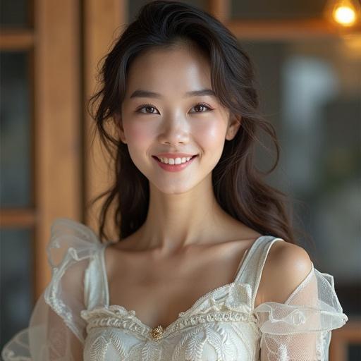 A young Chinese girl in light blue Republican-style student uniform with black skirt and black Beijing shoes. Indoor setting with dark background. Full body shot. Natural and authentic photography style.