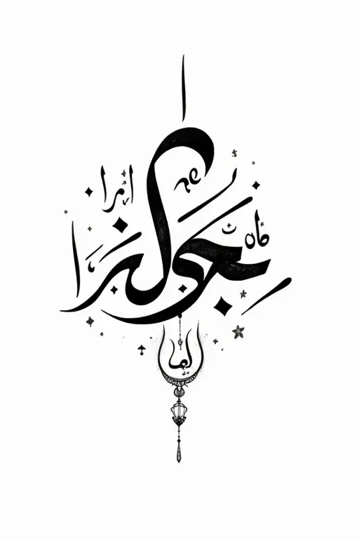 Artistic representation showcasing intricate Urdu calligraphy in black ink on a white background. Elegant and traditional design elements incorporated effectively. Focus on cultural appreciation through visual art.