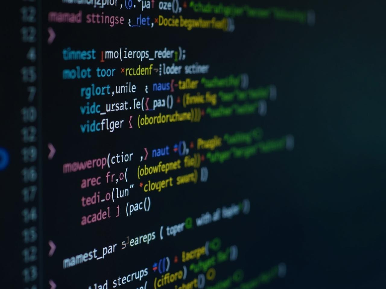 The image shows a close-up view of a computer screen displaying lines of code. The code includes various programming constructs such as comments, variables, and network settings. It features colorful syntax highlighting, with sections in yellow, blue, and green. The background includes some hardware components, suggesting a technical environment. Overall, it gives an impression of a software development or programming scenario.