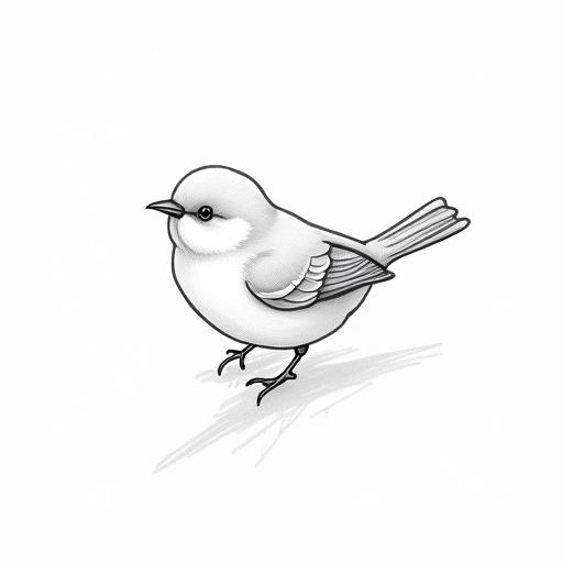 drawing of a bird in simple line art style