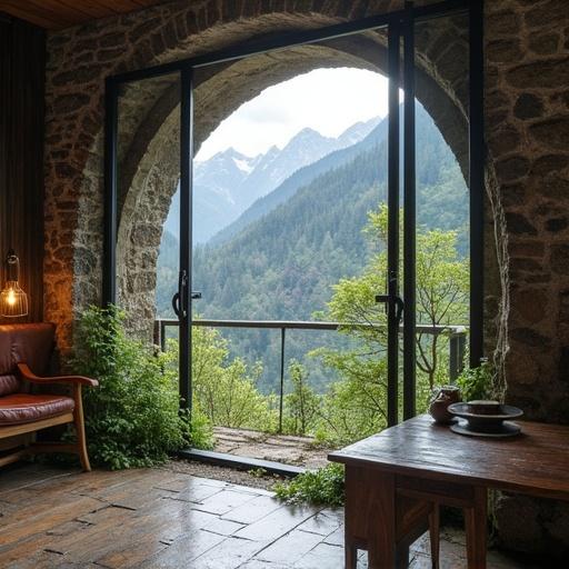 Vista de un hotel boutique en Flåm, instalado en una antigua central hidroeléctrica noruega.