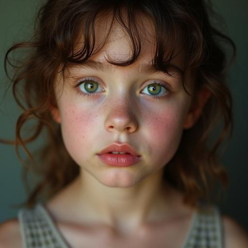 Portrait capturing a young female model. The model has soft, natural lighting enhancing her features. The focus is on her hair and upper body. The image is reminiscent of lifestyle and beauty photography styles. Taken using a macro lens with a wide aperture setting for a soft depth of field effect.