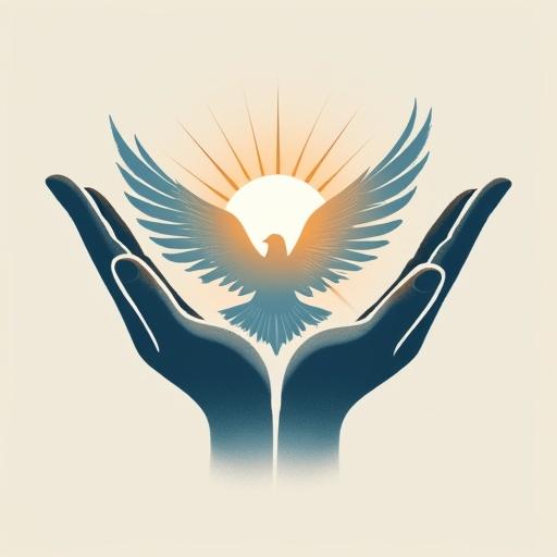 Logo design for Heavenart with two stylized hands open towards the sky. A realistic dove flying from the hands with dynamic wings. Celestial rays create a halo at the hands-dove contact point. Text includes Heavenart in gold Playfair Display and slogan in charcoal Lora Italic. Gold gradient and blue sky gradient used in the design. Flat design with soft shadows for elegance. Includes circular icon version with fine gold outline for versatility. Presentation includes main logo, dark version on black background, business card mockup with textured grain, and minimalist monogram in circle.
