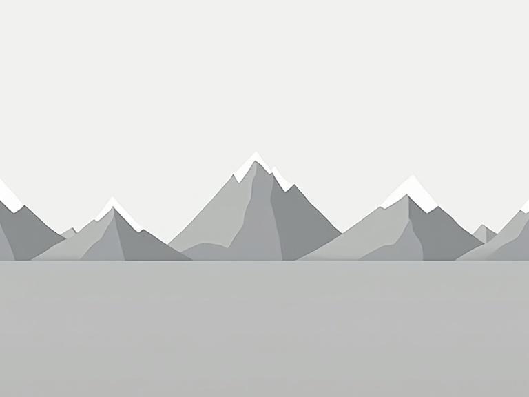 Seamless horizontal row of stylized 2D mountains in simple geometric shapes and smooth silhouettes. Flat muted gray colors with low contrast. Clean thick outlines with minimal details to suggest distance. Evenly spaced mountains in a single continuous line from a side view. Minimalistic background without textures or shading. Cartoon-like game background style. Mountains appear far away and uniform in size and spacing. Monochrome gray palette with soft and muted tones for a calm moody atmosphere.