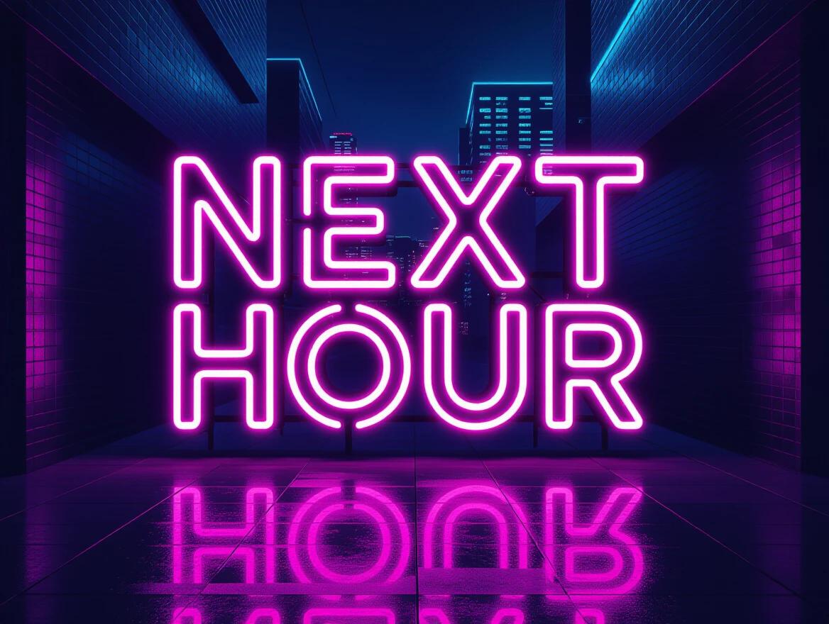 Logo design for a metalcore band. Modern typography features neon colors. Industrial and underground style letters. Bright and futuristic look.