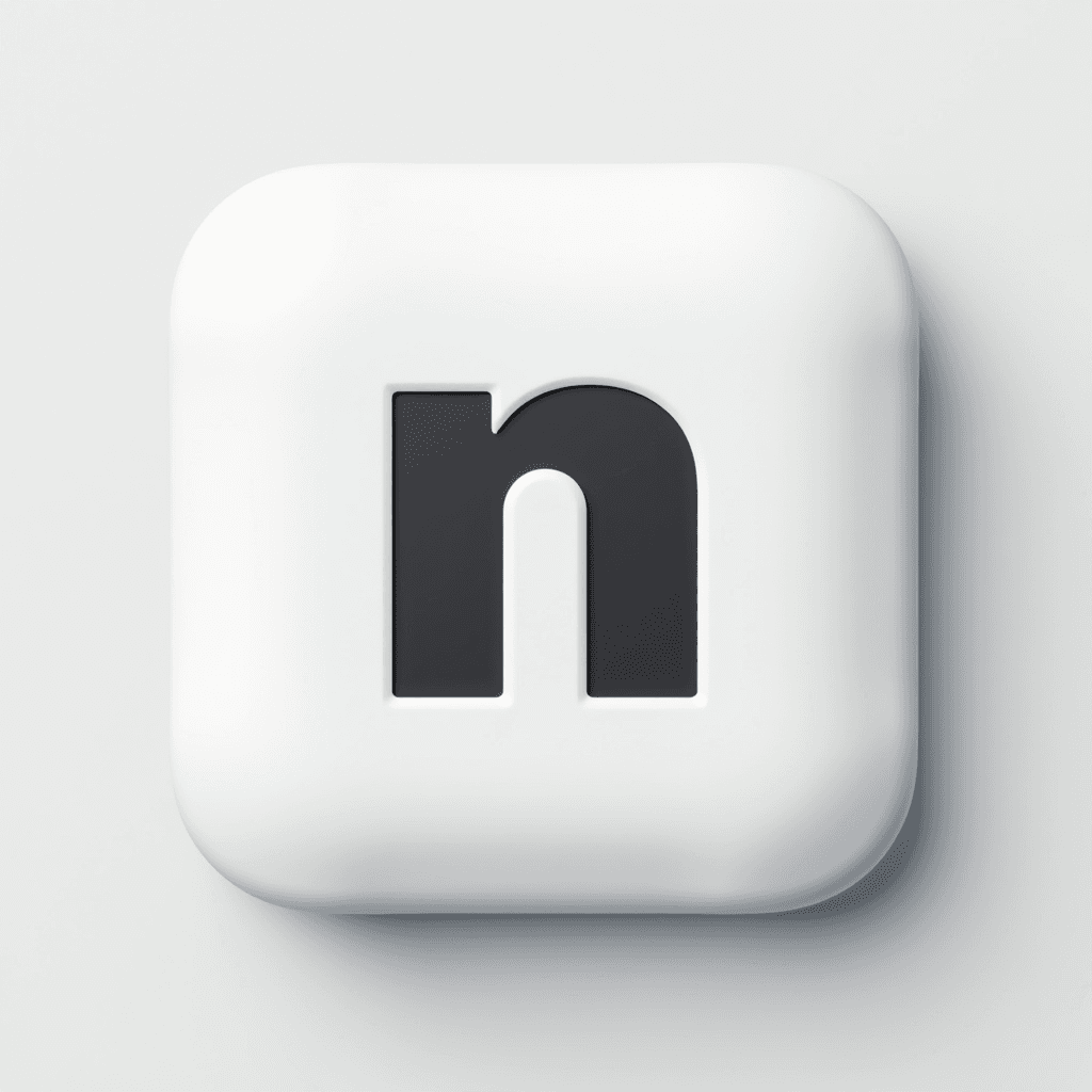 A close-up of a white keyboard key with the letter 'n' embossed in black.