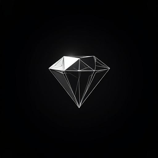 Futuristic logo design featuring a black diamond symbol. Logo represents company Digital Concepts. Detailed design with use of chiaroscuro lighting for depth. Simple and elegant.