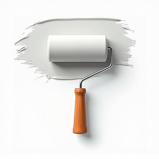 Logo design for painting company with paint roller. The roller is clean and prominently featured against a simple background.
