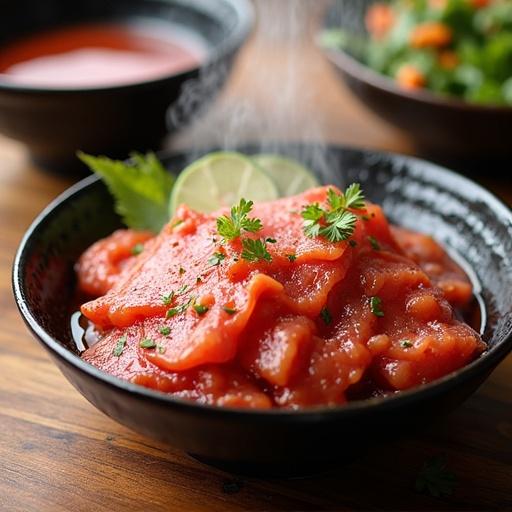 Banner featuring a sukiyaki set with vibrant colors and rich textures. Focus on the dish with fresh ingredients.