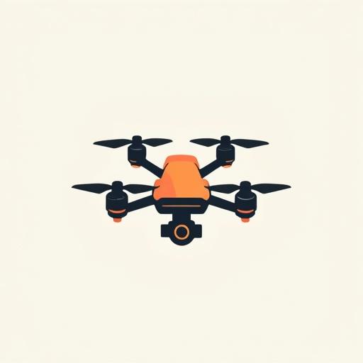 Modern logo featuring a drone camera symbolizing emotional freedom and support. Uses clean lines and minimal colors against a simple background.