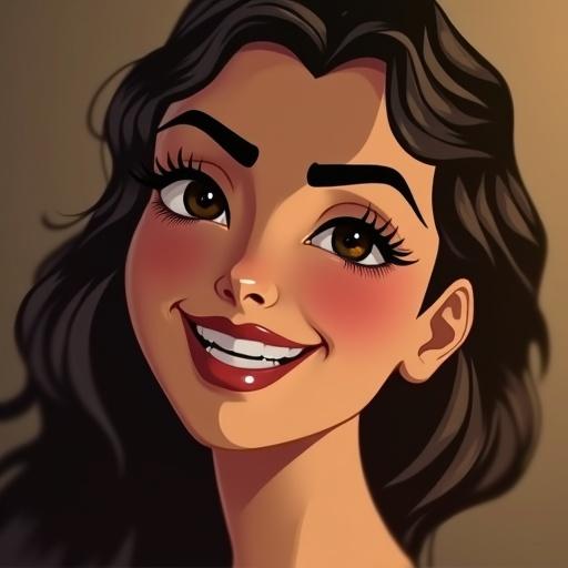 Generate a beautiful white Egyptian girl with mildly thick eye brows and she's laughing. The girl has a joyful expression. She portrays warmth and happiness. Emphasize her cultural features and striking smile.