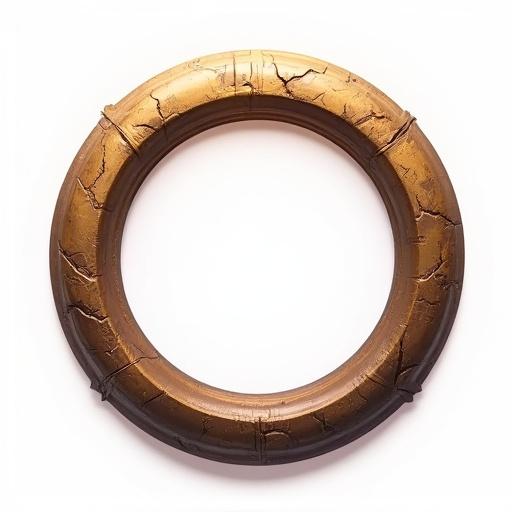 Ring icon designed for ARPG. No background and transparent to be versatile for use in games. Cracked texture with differing tones of brown and gold.