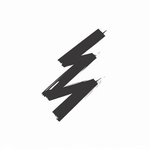 Create a logo with bold black strokes that represents an abstract symbol on a white background.