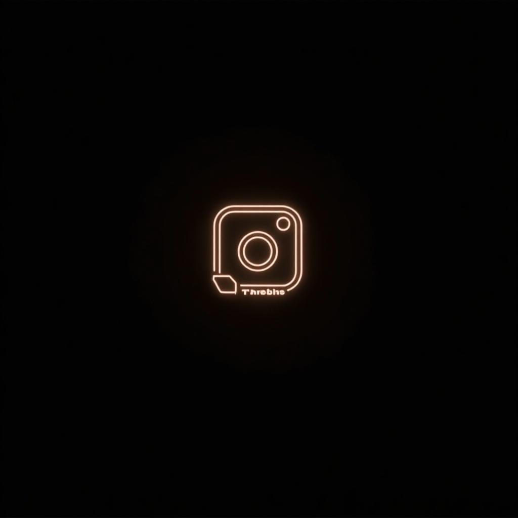 Rise and Thrive Instagram logo on a black background. Simple design showcasing the Instagram logo in neon style.