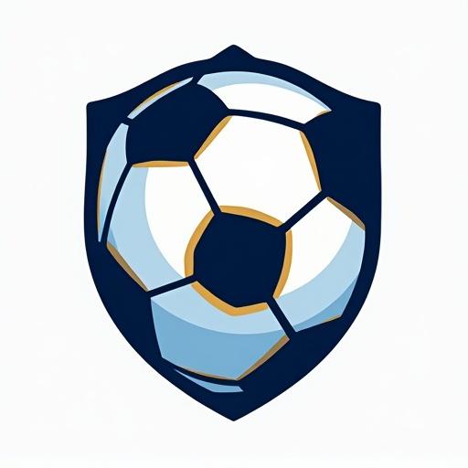 Design a European football club logo for Baby Boys Football Club. Use navy blue, baby blue, white and gold colors. Exclude a football image.