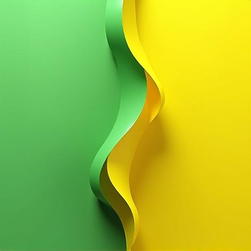 Image of a wavy separation between green and yellow areas. Abstract presentation. Simple yet effective color contrast.