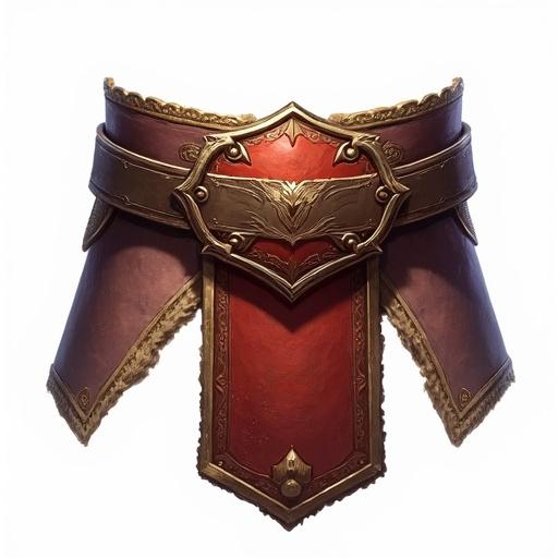 Imperial belt design for an ARPG game. Detailed emblem at the center. Item icon for an equipment slot. Transparent background for versatility.