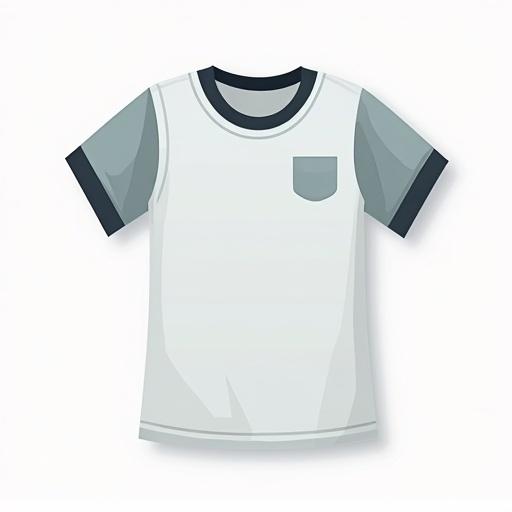 Iconic representation of a t-shirt with pocket detail and graphic design. PNG JPEG PDF icons displayed with the t-shirt. Flat illustration style on a white background.