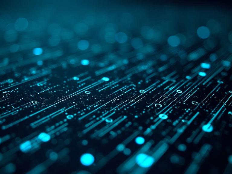 Ultra realistic wallpaper showcases flowing matrix code illuminated by bioluminescent patterns. Features gentle glowing circuits. Ethereal glow enhances the sleek metallic aspects. Pulsates in sync with lights.