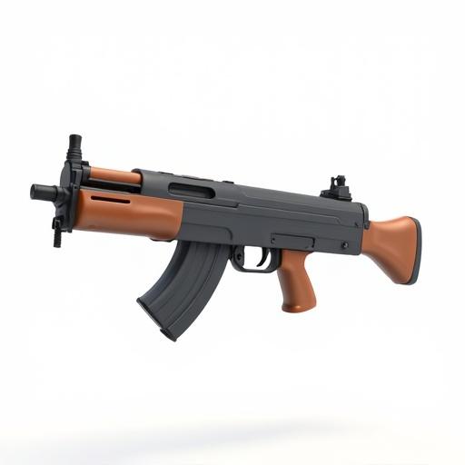 A submachine gun in 3D cartoon style against a clean white background.