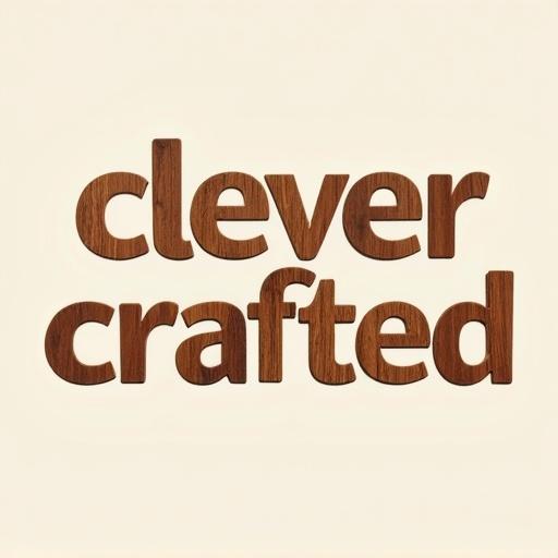 Logo design for a company specializing in intelligent wood designs with the words 'clever crafted'. Typography emphasizes spacing and playfulness. Letters overlap.