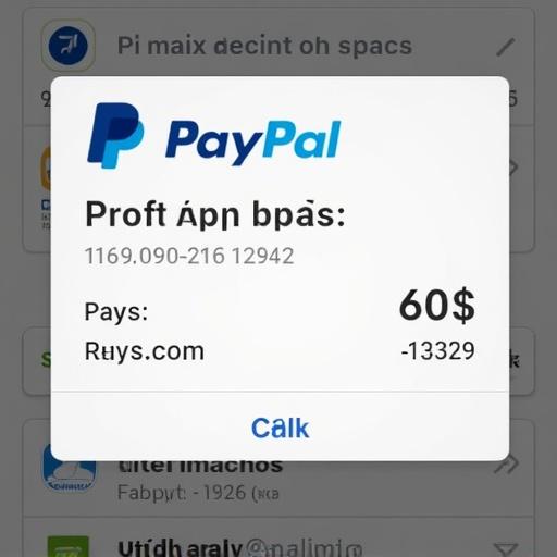 PayPal payment proof receipt showing a transaction of 60 dollars. Receipt displays sender information, PayPal logo, and transaction summary.