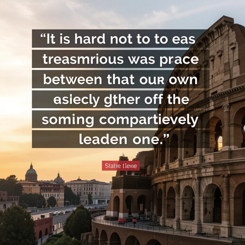 Quote about feeling of devolution. Image of Colosseum during sunset. The text is clearly legible against the background. A historical and cultural reflection.
