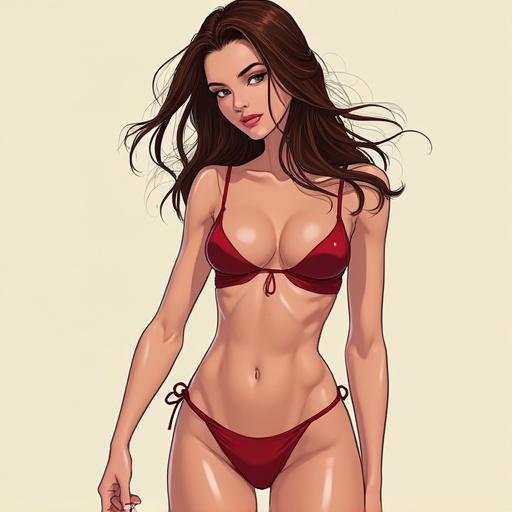 Anatomical references of female bodies in various poses for artistic drawing in anime style