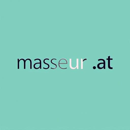 Create a minimalist, modern logo for masseur.at. Focus on clean typography with a subtle massage twist. Use calming teal color. Include massage elements in letterforms.