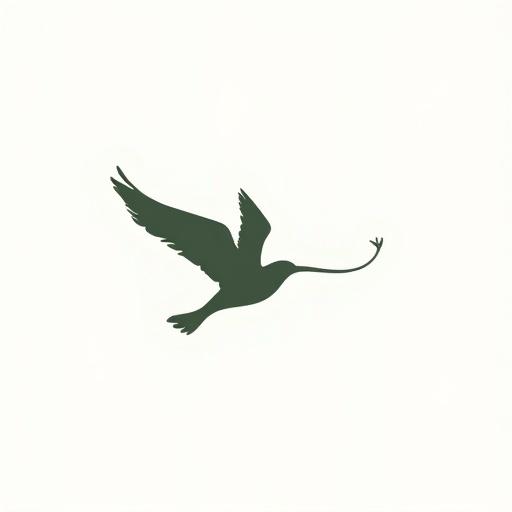 Logo design for a wildlife documentary series. Features the silhouette of a bird in flight. Simple and elegant style. No cartoonish elements. Clean and minimalistic. Uses muted green color against a plain white background. Conveys professionalism and trustworthiness.