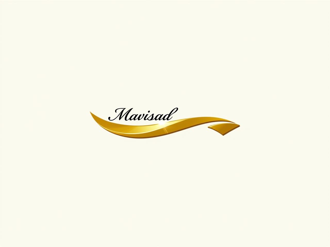 The image features a stylized logo. It has a golden color scheme with smooth gradients. The logo includes a curved, flowing shape that resembles a ribbon or wave. The text appears in an elegant, cursive font incorporated into the design. Overall, the logo suggests a sense of sophistication and modernity, likely representing a brand or company.