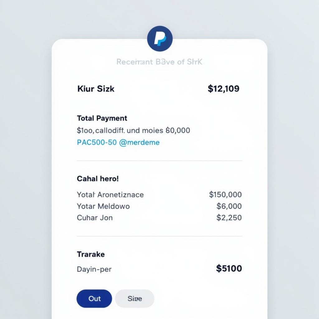 PayPal digital receipt indicating a total payment of $12,109. Payment made to @merdeme for $100. Additional financial details listed include other transactions.