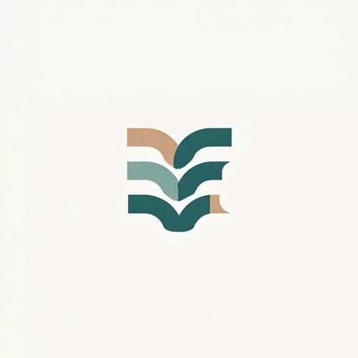 Minimalistic logo design for a clothing brand. Incorporates simple abstract shapes and a soft color palette.