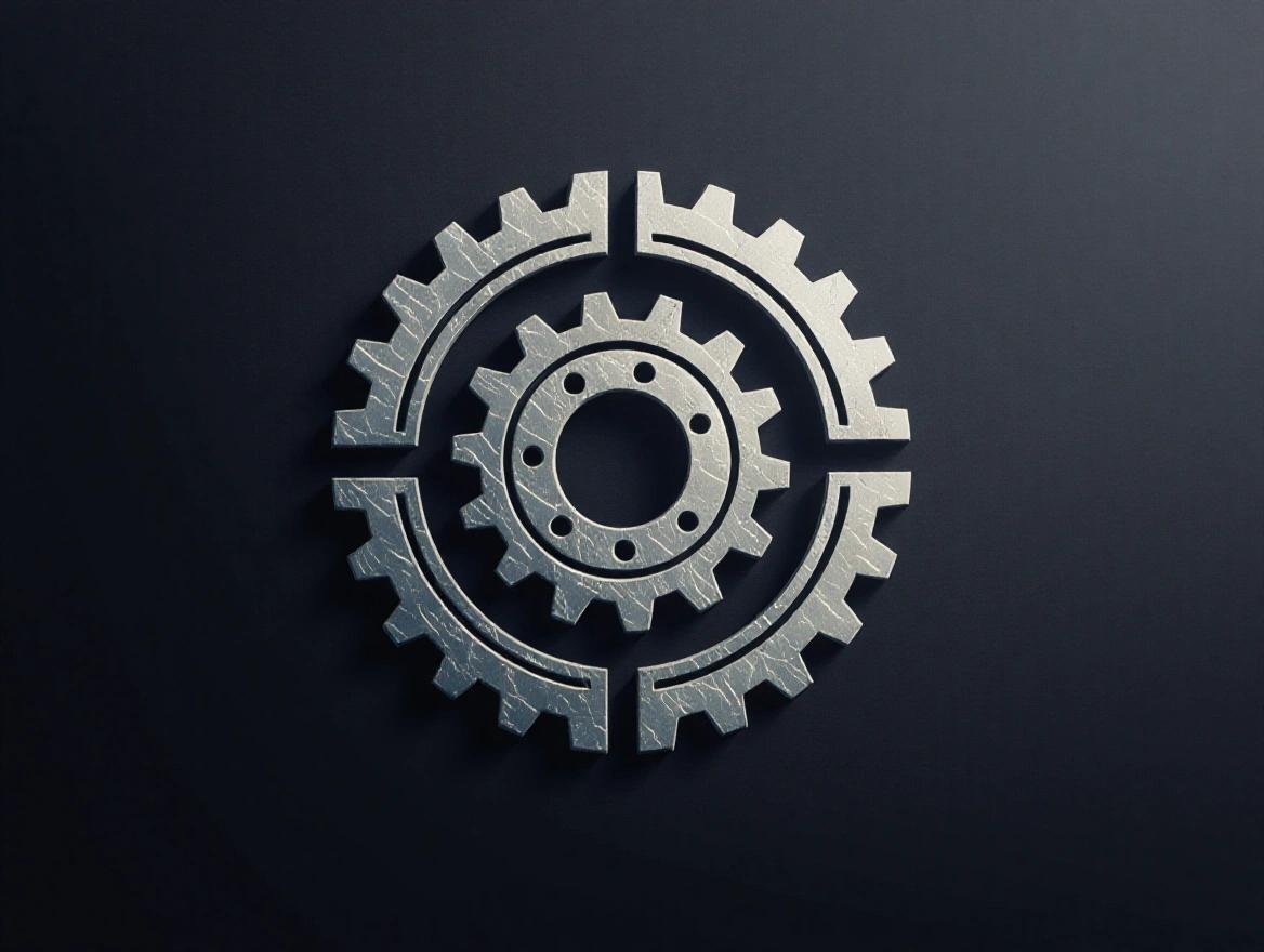Logo design for an online engine parts business. Features a gear motif with multiple interlocking gears. Looks professional and modern. Suitable for a South African market.