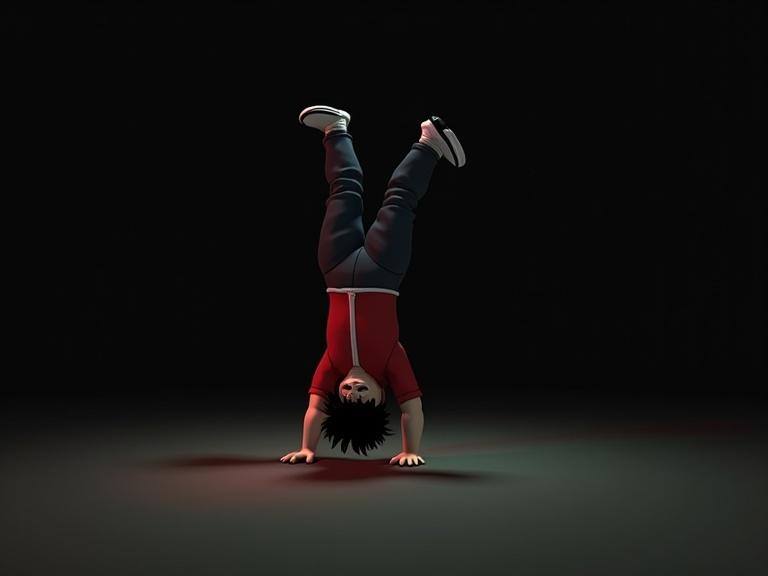 Thumbnail for Roblox ARPG game features character performing backflip head down in dark background. Character mid-air with legs tucked in at 90 degrees