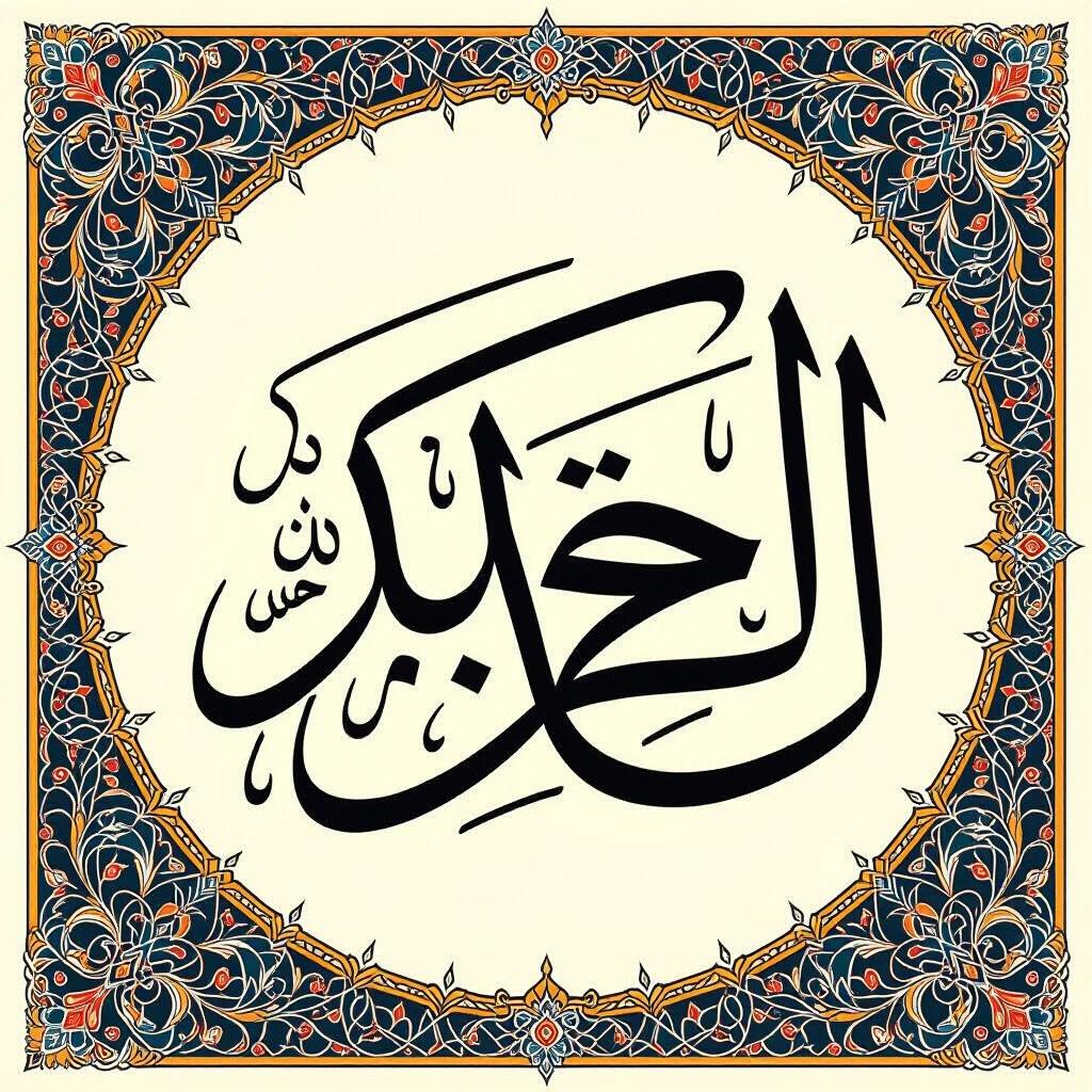 Stylized Arabic calligraphy artwork in Diwani style featuring the text منظر.