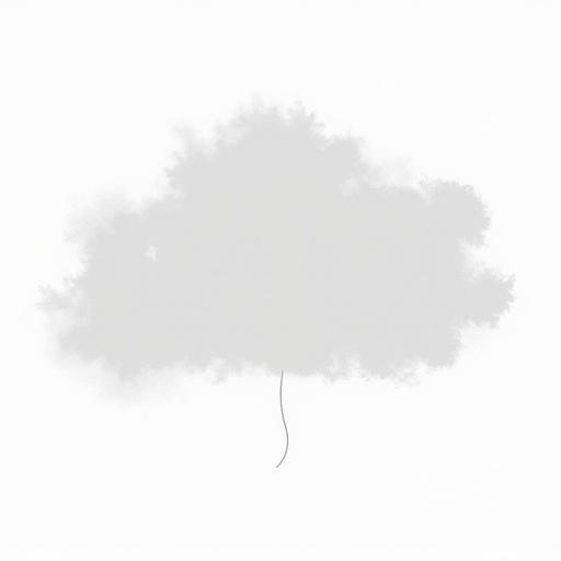 Large solid cloud silhouette against a white background. Monochromatic style. Rectangular shape. Simple design without extra elements. Light gray color contrast. No additional decorations or distractions.